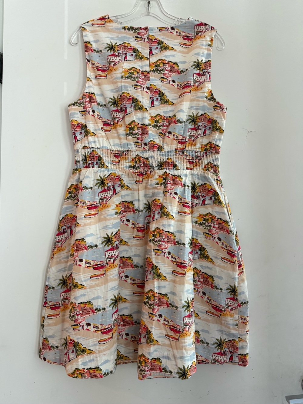 Boden Italian Coastal Town Print Fit And Flare Dress Size 10R - Picture 3 of 5